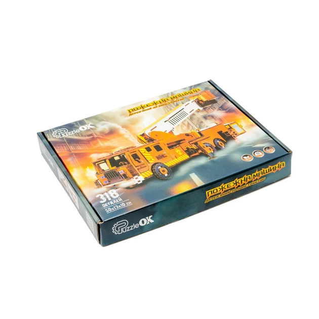 Деревянный 3D конструктор "Пожарная машина" Puz-00921, 318 деталей - Фото 7 Деревянный 3D конструктор "Пожарная машина" Puz-00921, 318 деталей - изображение 7