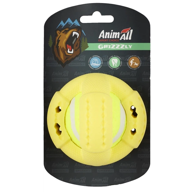 Іграшка AnimAll GrizZzly тенісний м'яч S для собак, жовтий, 9,2 см (141319) - Фото 1 Іграшка AnimAll GrizZzly тенісний м'яч S для собак, жовтий, 9,2 см (141319) - изображение 1