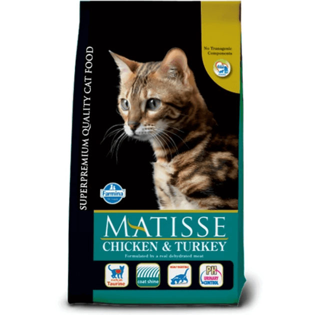Сухий корм Farmina Matisse Adult Chicken & Turkey для дорослих котів, курка та індичка, 10 кг (161035) - Фото 1 Сухий корм Farmina Matisse Adult Chicken & Turkey для дорослих котів, курка та індичка, 10 кг (161035) - изображение 1