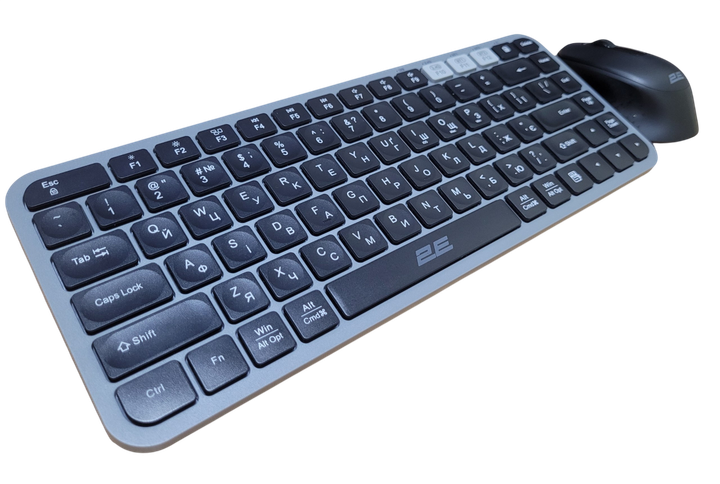 Комплект (клавіатура, миша) 2E MK430 Gray/Black (2E-MK430WBGR_UA) Б/В - зображення 2