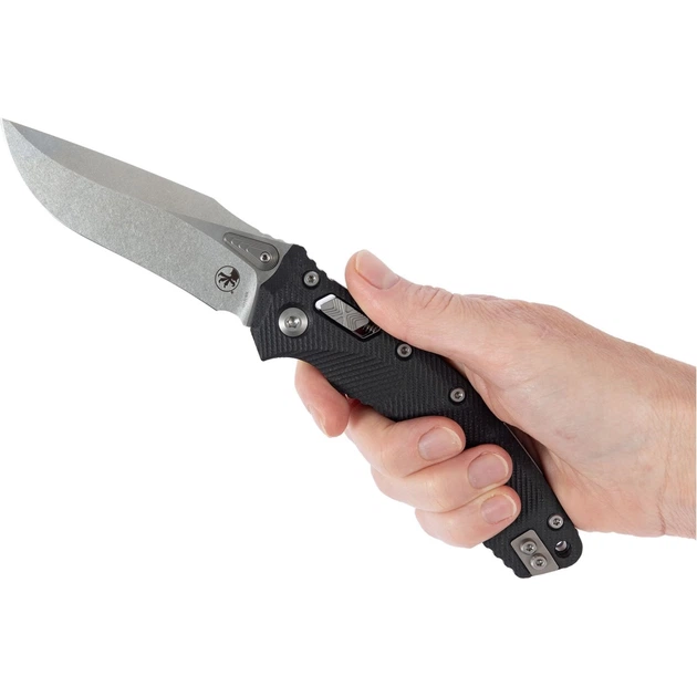 Ніж Microtech Amphibian Stonewash Black (137RL-10FLGTBK) - зображення 5
