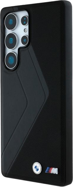 Etui BMW Leather Oversized Stripes MagSafe do Samsung Galaxy S25 Ultra Black (3666339441777) - obraz 2