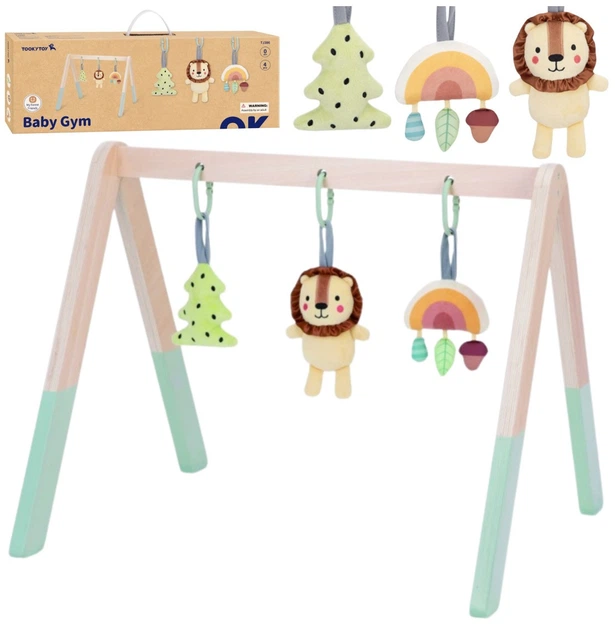Розвивальна стійка Tooky Toy Baby Gym 3 плюшеві підвіски (6972633378013) - зображення 6