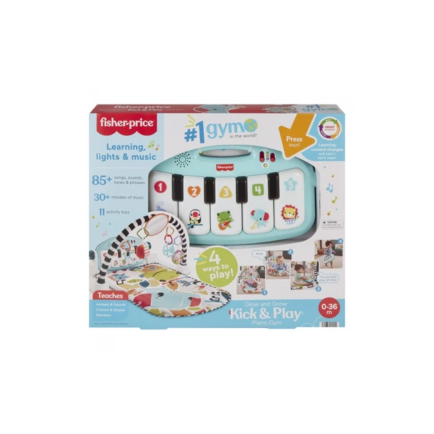 Дитячий килимок Fisher-Price ігровий центр блакитний Натискай та грай з технологією Smart Stages (англ.) (HWY58) - Фото 9 Дитячий килимок Fisher-Price ігровий центр блакитний Натискай та грай з технологією Smart Stages (англ.) (HWY58) - зображення 9