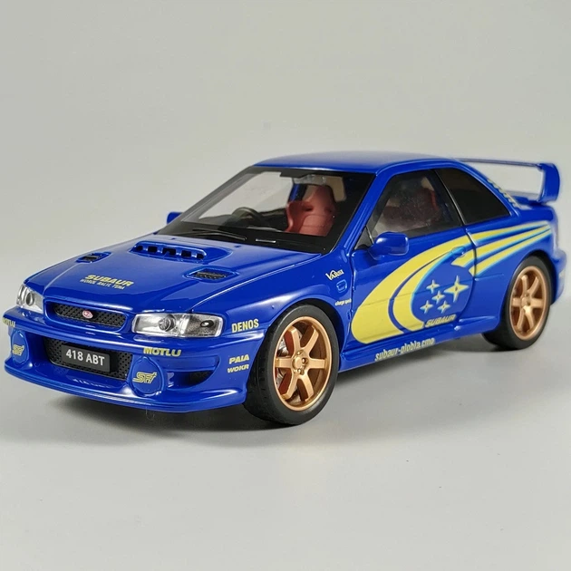 Колекційна модель Subaru Impreza WRX STI 1:32 синя металева машинка світло звук інерція відкривні елементи - Фото 3 Колекційна модель Subaru Impreza WRX STI 1:32 синя металева машинка світло звук інерція відкривні елементи - зображення 3