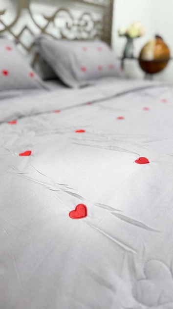 Комплект постільної білизни Italy Quilt Cover Страйп-Сатін з ковдрею літньою 230х200см Бузковий - Фото 6 Комплект постільної білизни Italy Quilt Cover Страйп-Сатін з ковдрею літньою 230х200см Бузковий - зображення 6