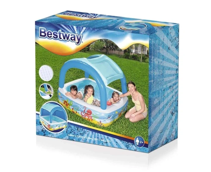 Бассейн детский надувной BESTWAY со съемным навесом объем 265 л - изображение 4