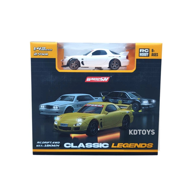 Дрифт машинка на радиоуправлении Mazda RX-7 Mini Drift 1:43, 4WD, до 15 км/ч, LED подсветка, USB зарядка, для дрифта (Белый) - изображение 8