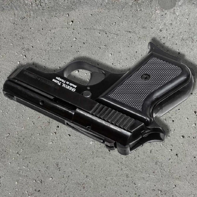 Стартовий пістолет Ekol Tuna 8 mm PA black (Colt Junior) компактний, на 6 патронів, метал - изображение 5