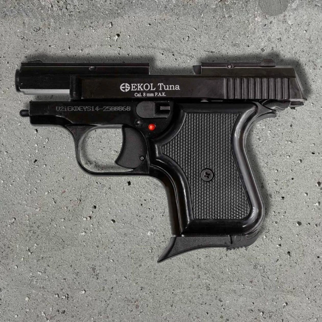Стартовий пістолет Ekol Tuna 8 mm PA black (Colt Junior) компактний, на 6 патронів, метал - изображение 6