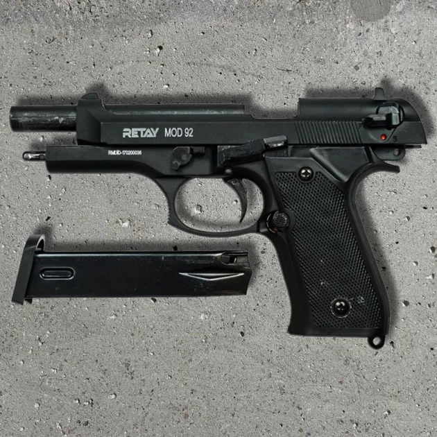 Стартовий пістолет Retay Mod.92 black + патрони 25шт + кейс - зображення 4