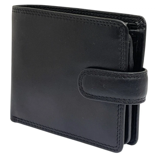Кожаный кошелек на кнопке Visconti HT10 Black RFID Подарочный пакет в комплекте - Фото 5 Кожаный кошелек на кнопке Visconti HT10 Black RFID Подарочный пакет в комплекте - изображение 5