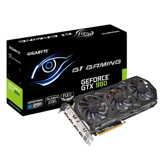 Відеокарта GeForce GTX 980 4GB Gigabyte Gaming (GV-N980G1 GAMING-4GD) Б/В - Фото 1 Відеокарта GeForce GTX 980 4GB Gigabyte Gaming (GV-N980G1 GAMING-4GD) Б/В - зображення 1