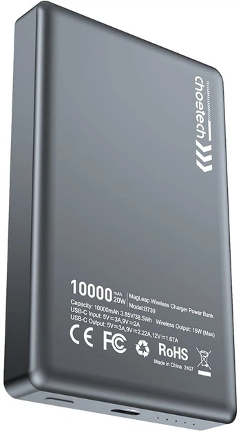 УМБ Choetech B739 10000 mAh 20W Black (43-00151) - Фото 2 УМБ Choetech B739 10000 mAh 20W Black (43-00151) - зображення 2