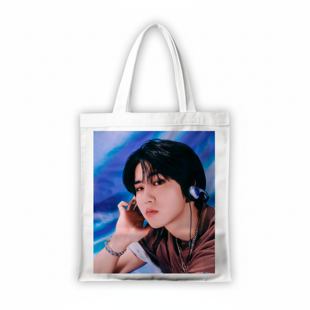 Сумка-шопер Стрей кидс Stray Kids 39x35 см белая из льна 11384 - Фото 1 Сумка-шопер Стрей кидс Stray Kids 39x35 см белая из льна 11384 - изображение 1