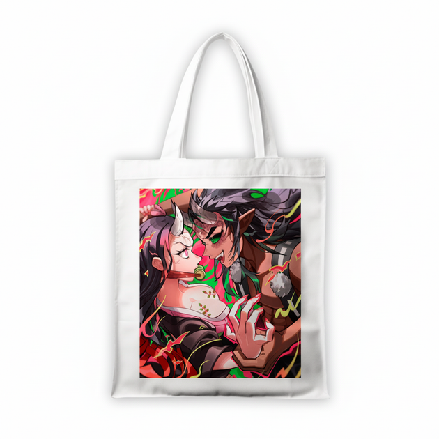 Сумка-шопер Клинок рассекающий демонов (Demon Slayer: Kimetsu no Yaiba) белая из габардина (6665) - Фото 2 Сумка-шопер Клинок рассекающий демонов (Demon Slayer: Kimetsu no Yaiba) белая из габардина (6665) - изображение 2