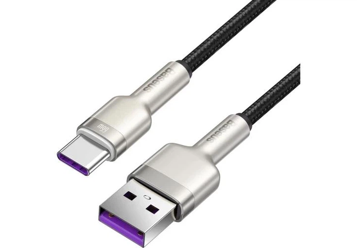 Кабель Baseus Cafule Series Metal Data Cable USB to Type-C 66W 1m Black (CAKF000101) - Фото 3 Кабель Baseus Cafule Series Metal Data Cable USB to Type-C 66W 1m Black (CAKF000101) - изображение 3