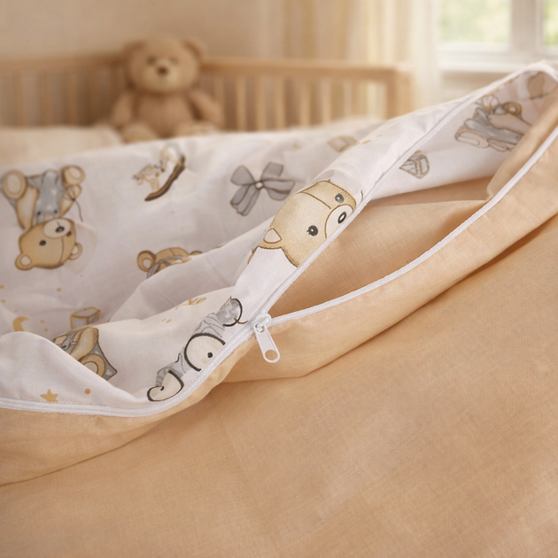 Комплект постільної білизни Mirson Полуторний 143х210 см 17-0917 Little Teddy gray Ranforce Elite (2200012568644) - Фото 5 Комплект постільної білизни Mirson Полуторний 143х210 см 17-0917 Little Teddy gray Ranforce Elite (2200012568644) - зображення 5