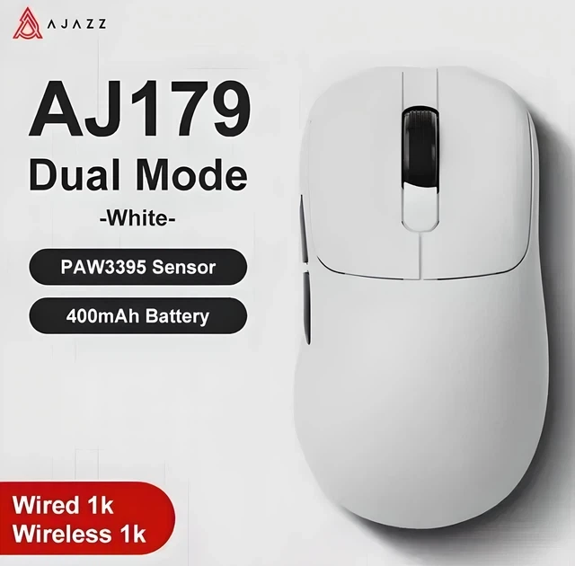 Ajazz AJ179 PAW3395 Бездоротова ігрова миша, Біла - Фото 2 Ajazz AJ179 PAW3395 Бездоротова ігрова миша, Біла - зображення 2