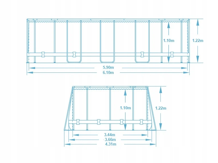 Басейн каркасний 18в1 Bestway 5611R, 610 × 366 × 122 см - изображение 8