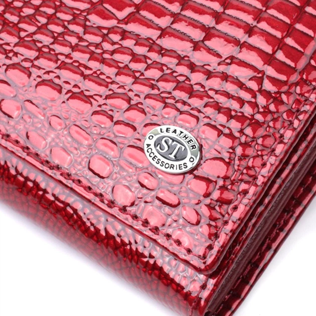 Кошелек для женщин из натуральной лакированной кожи ST Leather 22680 Красный - Фото 5 Кошелек для женщин из натуральной лакированной кожи ST Leather 22680 Красный - изображение 5
