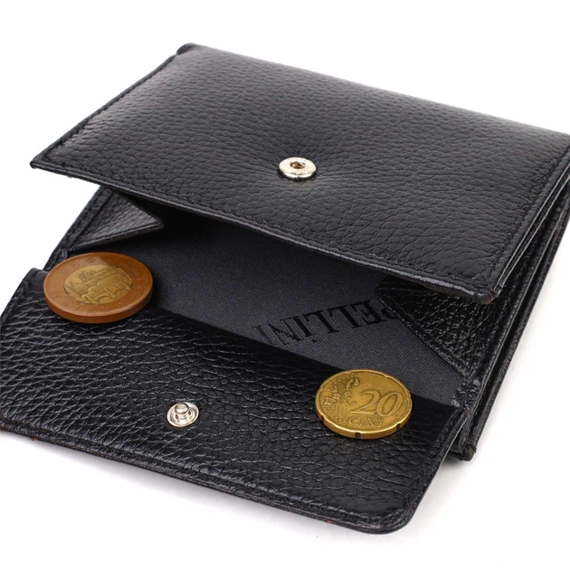 Кошелек для женщин среднего размера из натуральной кожи флотар CANPELLINI 21817 Черный - изображение 4