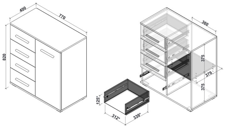 Комод Halmar Lima KM-2 V-PL-LIMA-KM2-BIAŁY 77 x 40 x 82 см Білий (5905248102828) - зображення 2