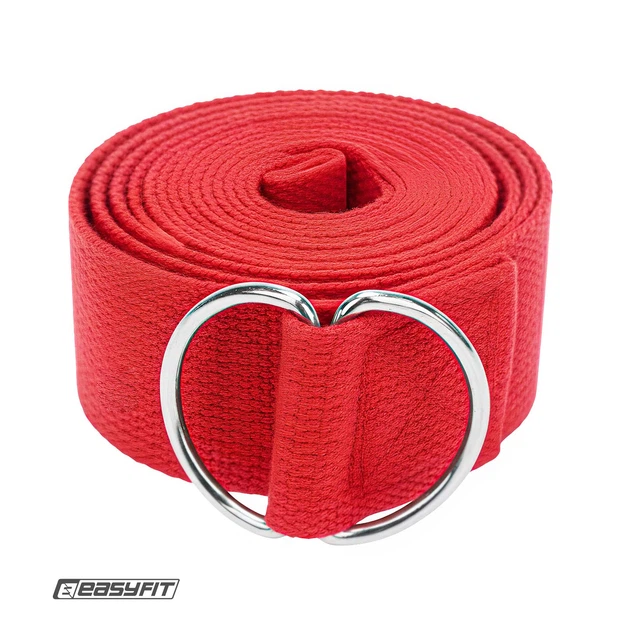 Ремень для йоги EasyFit Yoga Strap 183 см красный (пояс для йоги и пилатеса) - Фото 1 Ремень для йоги EasyFit Yoga Strap 183 см красный (пояс для йоги и пилатеса) - изображение 1