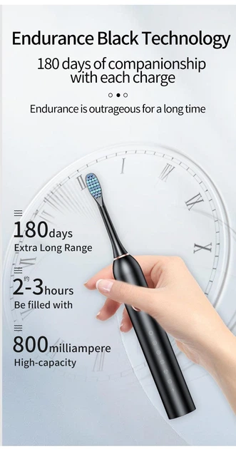 Електрична звукова зубна щітка Toothbrush Deep Clean 506 з 8 насадками, 6 режимів, таймер, акумуляторна Біла - зображення 8