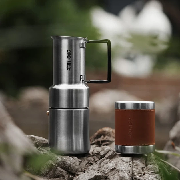 Кофеварка гейзерная 100 мл. MHW-3Bomber Double Valve Moka Pot Blue - изображение 7