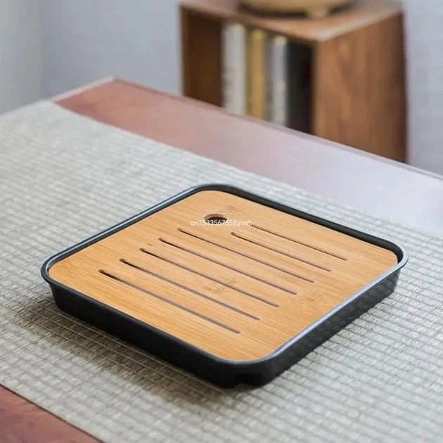 Чайный столик чабань Serving 20×20 см из бамбука и пластика (51086AB459A6) - изображение 7