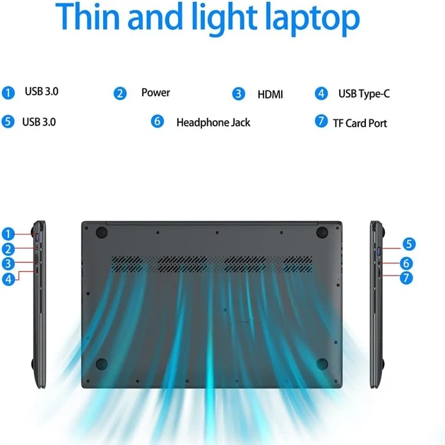 Ноутбук 17.3" IJKKJI 1732N-8 Intel Celeron N5095 RAM 8GB SSD 512GB Windows 11 (UKR) - изображение 6