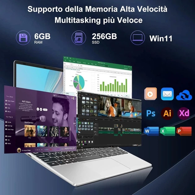 Ноутбук 14" Bvate B5 Intel Celeron N4020 RAM 6GB SSD 256GB Win11 (UKR) - изображение 4