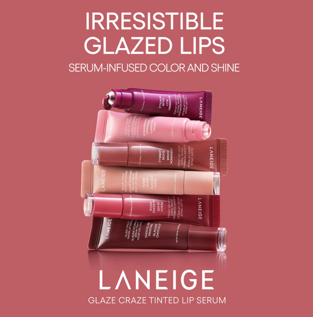 Сыворотка-тент для губ Laneige Glaze Craze Tined Lip Serum STRAWBERRY SPRINKLES (12G) - изображение 8