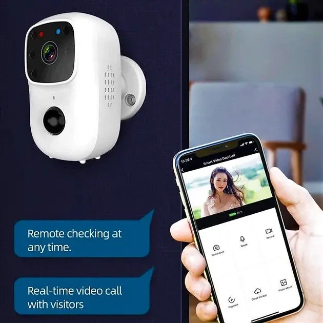 Домофон WiFi B90 Smart Doorbell беспроводная видеокамера 2.0Мп угол обзора 170° - изображение 3
