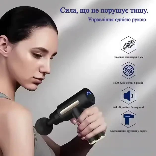 Массажер ударный перкуссионный массажный пистолет 4в1 с 4 насадками Digital PR-2-19 мультиколор PR-2-19 - изображение 3