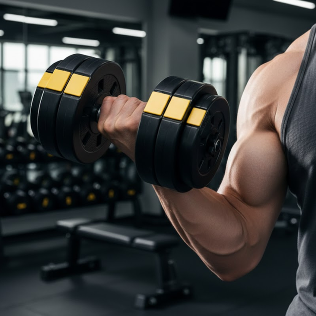 Набір гантелей розбірних Besport PowerPro 2х26 кг 52 кг ABS диски Гриф 30 мм 45 см 5 років гарантії - зображення 10