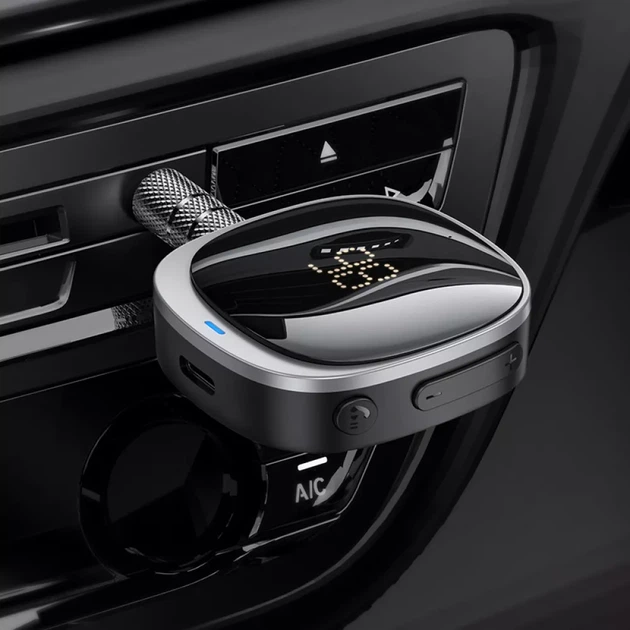 Bluetooth адаптер ресивер для автомобіля та аудіосистем Hoco E80 AUX 3.5 мм з індикацією заряду Чорний - зображення 6