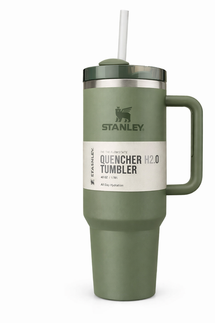 Термокружка Stanley Quencher H2.O FlowState™ Tumbler з трубочкою і ручкою 1.18 л Оливкова - изображение 2