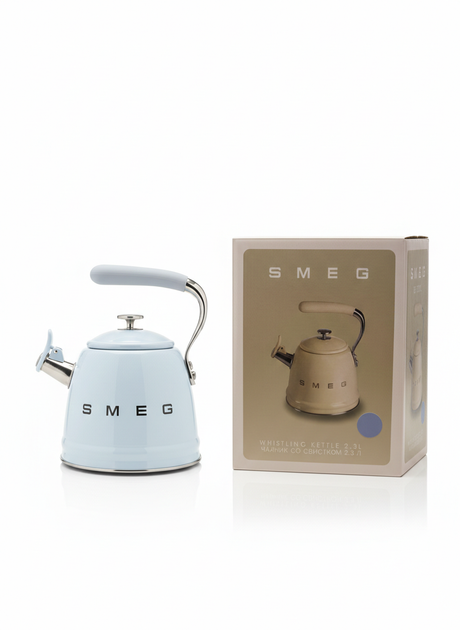 Чайник зі свистком Smeg 2,3 л блакитний WKF01CR - изображение 2