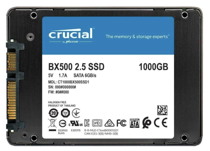 Накопичувач SSD Micron 2.5" 1TB (CT1000BX500SSD1) - изображение 3