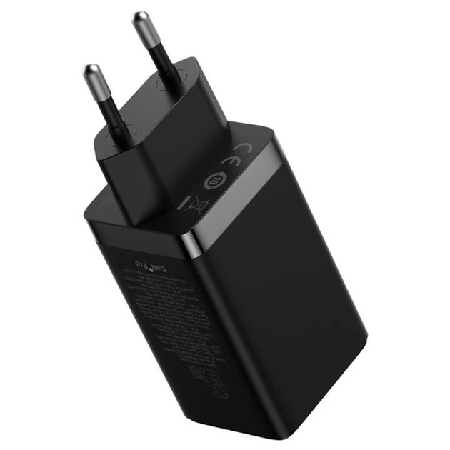 Сетевое зарядное устройство Baseus GaN5 Pro FC 65W 2xUSB-C | USB-A with USB-C to USB-C Cable Black (CCGP120201) - изображение 3