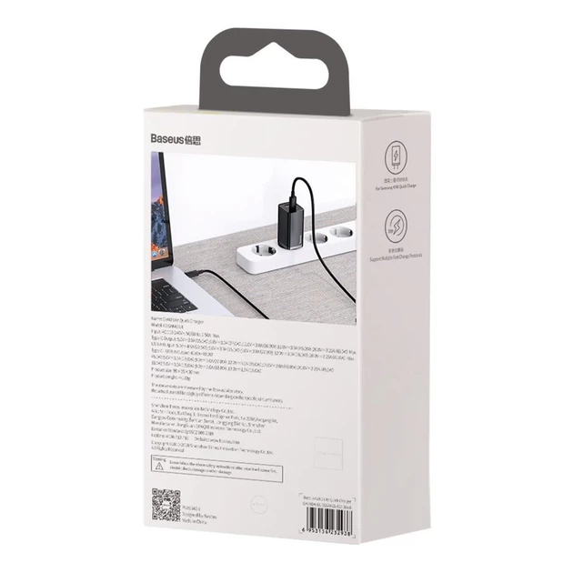 Мережевий зарядний пристрій Baseus GaN2 Lite QC 65W USB-C | USB-A Black (CCGAN2L-B01) - зображення 6