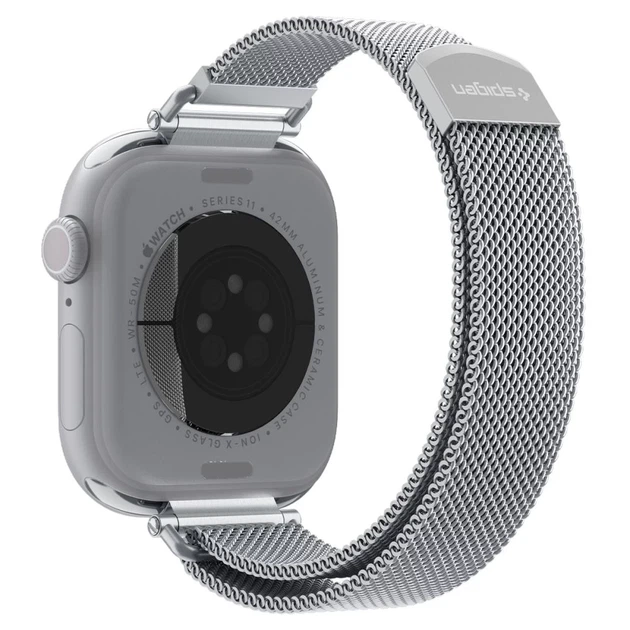Ремінець Spigen WBM4 Band для Apple Watch Series 11/10 42 mm | Series 9/8/7 41 mm | 6/5/SE 40 mm | 3/2/1 38 mm Silver (AMP10498) - зображення 3