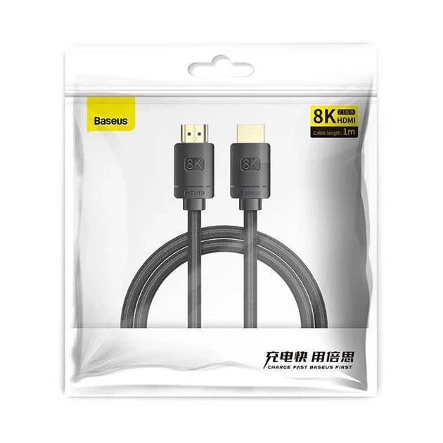 Кабель Baseus High Definition HDMI 8K to HDMI 8K 1m Black (CAKGQ-J01) - изображение 6