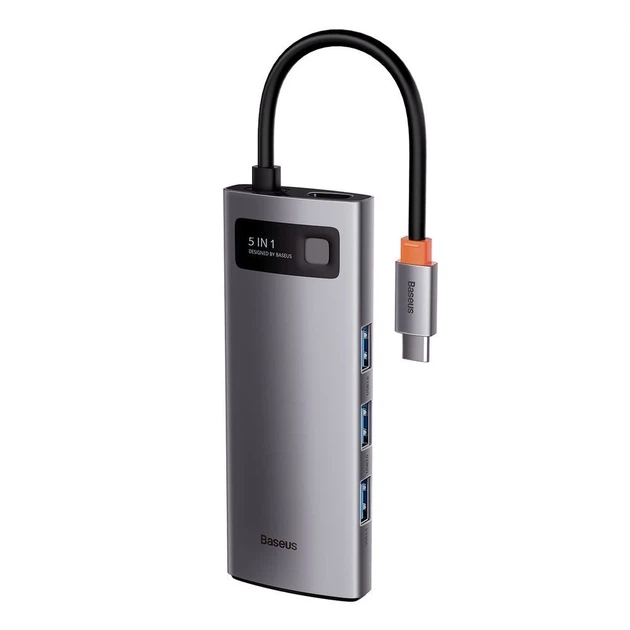 USB-хаб Baseus Multifunctional Metal Gleam 5-in-1 (CAHUB-CX0G) - Фото 8 USB-хаб Baseus Multifunctional Metal Gleam 5-in-1 (CAHUB-CX0G) - изображение 8