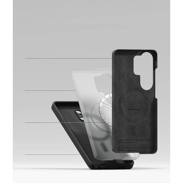 Чехол Ringke Silicone Magnetic для Samsung Galaxy S26 Ultra Black with MagSafe (8800328814691) - Фото 6 Чехол Ringke Silicone Magnetic для Samsung Galaxy S26 Ultra Black with MagSafe (8800328814691) - изображение 6