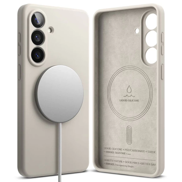 Чехол Ringke Silicone Magnetic для Samsung Galaxy S26 Plus с MagSafe Stone (8800328815278) - Фото 2 Чехол Ringke Silicone Magnetic для Samsung Galaxy S26 Plus с MagSafe Stone (8800328815278) - изображение 2