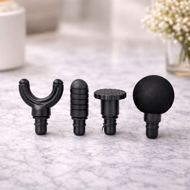 Ручной массажер для тела + 4 насадки (Black) - изображение 2