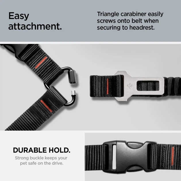 Uchwyt samochodowy Spigen PS100 Universal Car Seat Belt Holder for Pets Black (8809971237567) - obraz 13